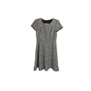 Talbots Tweed Fit Flare Dress Short Sleeve Black Petite 6P New With Tags Office